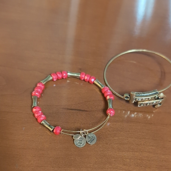 Alex and Ani Rustic Anchor Gold and Red Beaded Bracelets! - Picture 4 of 8